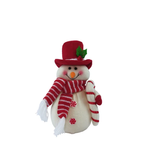 Lighted Christmas Snowman Decor - LED - Festive Glowing Christmas Decoration with red hat and scarf