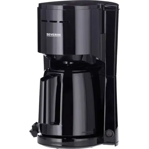 Severin coffee maker with thermo jug, approx. 1000 W, up to 8 cups, swivel filter 1 x 4 with drip stop valve, automatic switch off, drip-through lid for easy handling