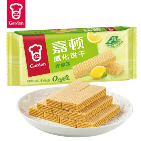 Garden Cream Wafer Lemon Flavour 200g  嘉顿威化饼干柠檬味200G