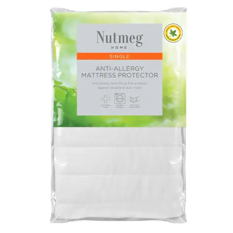 Nutmeg Home Mattress Protector Anti Allergy Single Size