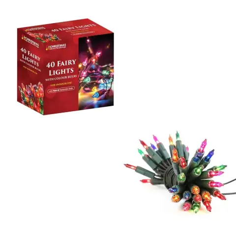 Christmas Workshop 40 Fairy  Lights with Colour Bulbs