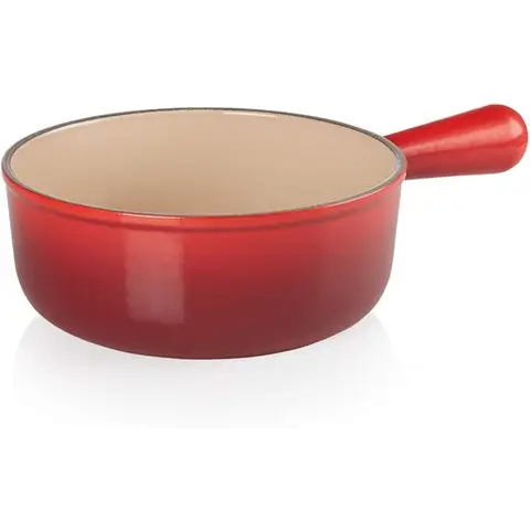LE CREUSET Emaille Gusseisen-Fondue-Topf Kirschrot 20cm für Käse- und Schokoladenfondue