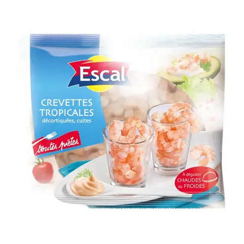 ESCAL Queues de crevettes cuites et décortiquées - 200 g
