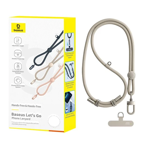 Baseus Let's Go Telefoonhalsband voor Hals en Schuin Dragen van Natuurlijk Titanium (Inclusief Ultra-Dunne Verbindingsstrip*1)