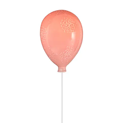 Premier Housewares Ola Kids Nachtlicht für die Wand aus Keramik in Pink mit Ballon