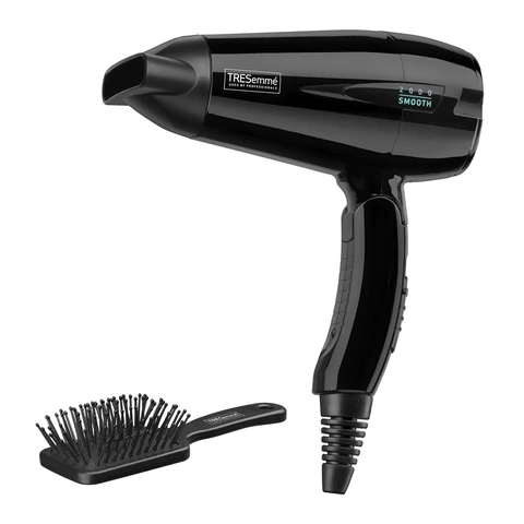 Tresemmé Salon Professional Travel Hair Dryer, 2000w Power, Folding Handle, Dual Voltage, Compact, Black, 5549U