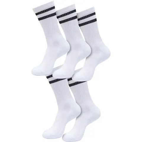 Urban Classics Doppelstreifen-Socken 5er-Pack Socken weiß/schwarz 47-50
