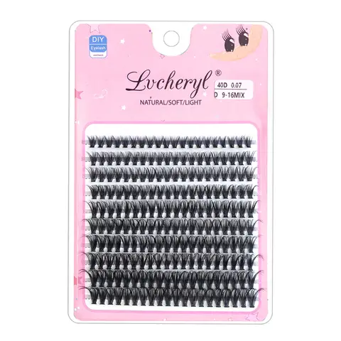 Lvcheryl Coffret Premium de Faux Cils Lvcheryl - 10 Rangées en Boîte Pliable (Sans Colle)