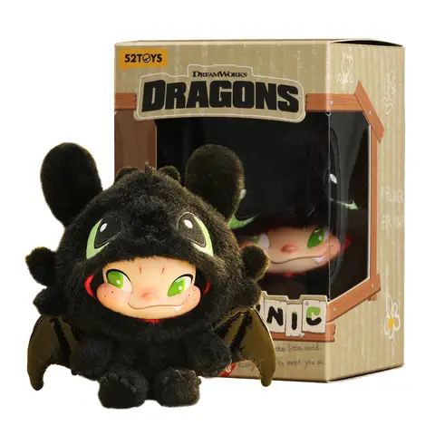 52TOYS NINNIC Co-branded Toothless Pendentif en Peluche Limité Figurine de Collection Tendance Décor de Bureau Mignon Cadeau d'Anniversaire