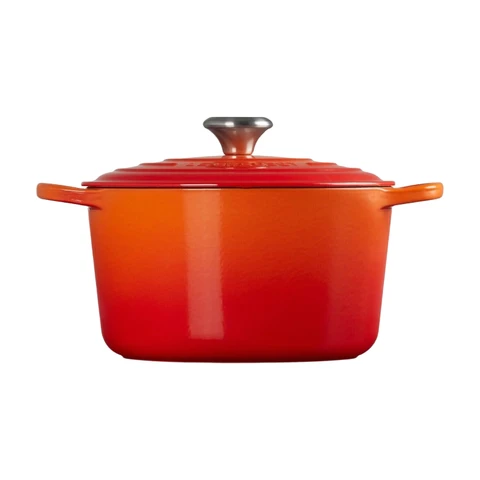 Le Creuset Profi rund, Schmortopf aus Gusseisen mit Keramikbeschichtung, EVO-Serie, 24 cm, Helliges Orange