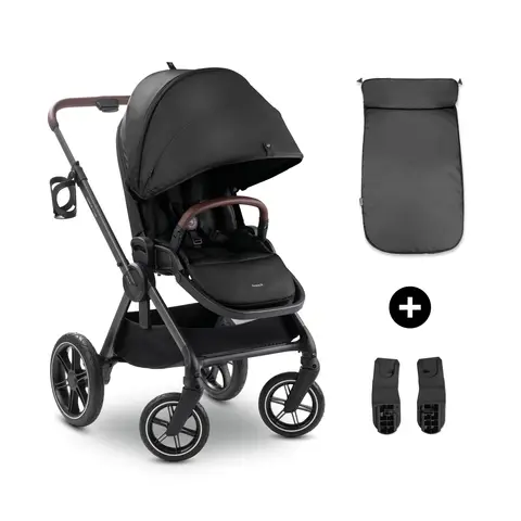 Hauck Comfort N Care Stroller with Footmuff & Infant Car Seat Adapter - Black