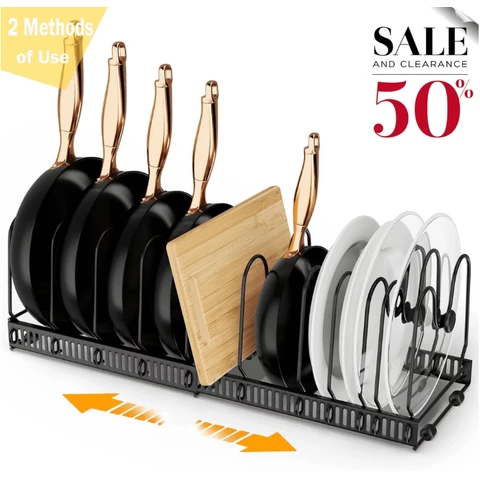 Werseon erweiterbares Topfdeckel-Organisationssystem, Topf- und Pfannendeckelhalter, verstellbare Topfdeckelhalter für den Schrank