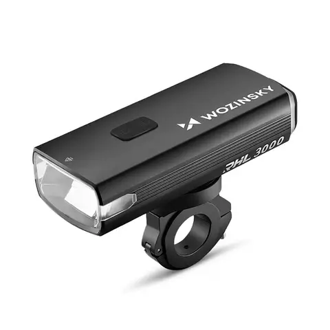 Wozinsky Fahrrad-Vorderlicht + USB-C-Kabel (3000 lm) - Schwarz