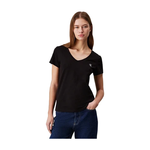CK EMBROIDERY STRETCH V-NECK CK Black Women S