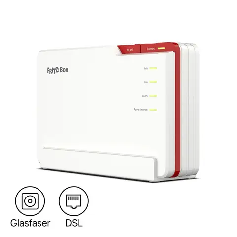 FRITZ!Box 5690 Pro (deutsche Version), Wi-Fi 7 Tri-Band-Router mit bis zu 18,5 Gbit/s, DSL & Glasfaser (GPON/AON), 2,5G-LAN, Mesh, Smart-Home-Hub mit DECT & Zigbee