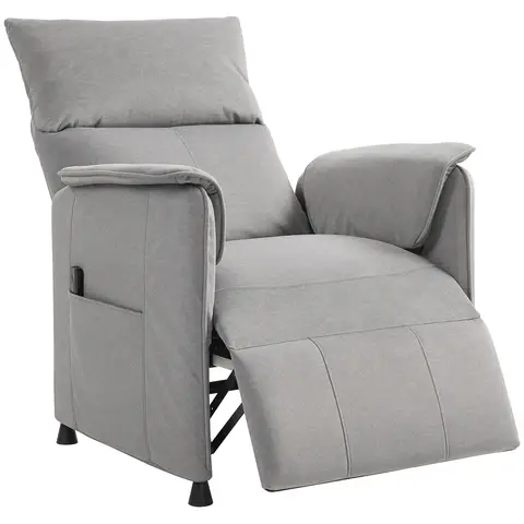 HOMCOM Power Recliner Chair, Electric Reclining Chair for Elderly with Remote Control and Pocket Springs Grey