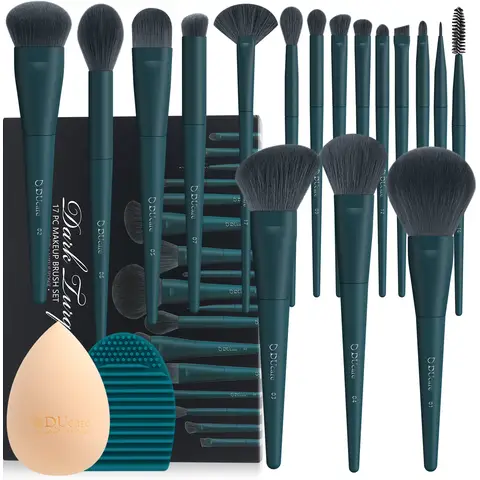 DUcare 17-teiliger Make-up-Pinsel Dunkelgrün Geschenkbox