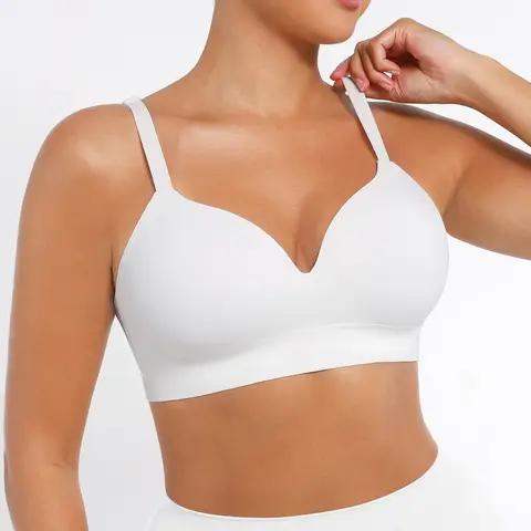 Feelingirl Wireless Small Boobs Push-Up Seamless Comfort Full Coverage Multiple Styles Bra for Women L White, Couple Gift Perfect Gift