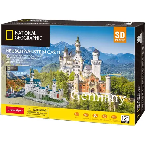 CUBIC FUN National Geographic 3D Puzzel Neuschwanstein Kasteel - 121 stuks