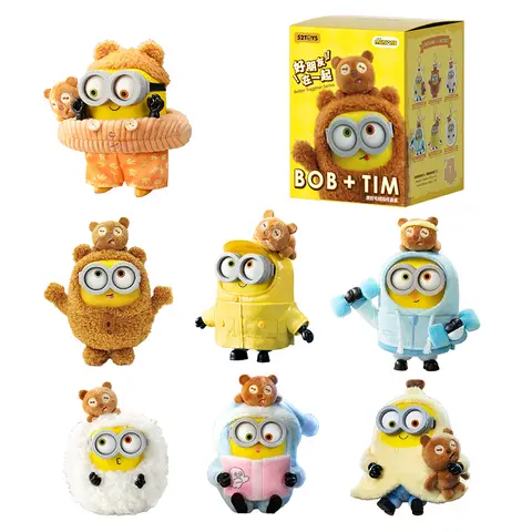 52TOYS Bob-Tim Série Minions - Amis ensemble - Pendentif en peluche en caoutchouc - Boîte mystère - Jouet tendance - Modèle aléatoire vendu à l'unité