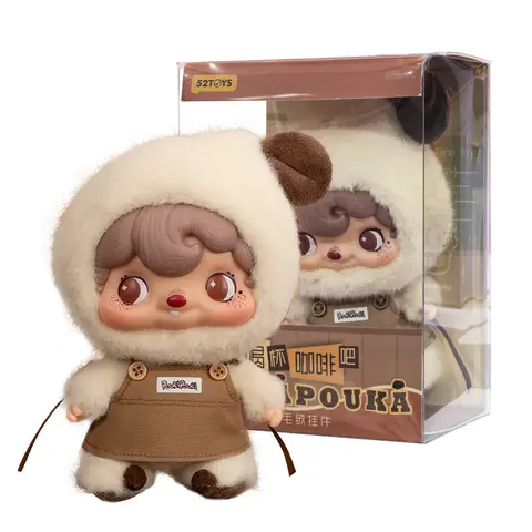 52TOYS POUKAPOUKA Série Coffee Time Peluche Visage en Vinyle Figurine de Collection Tendance Décor de Bureau Mignon Cadeau d'Anniversaire
