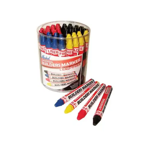 Markal Builders Marker 48 Pack (Blue, Black, Red & Yellow)