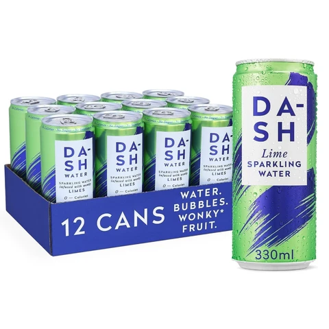 DASH Water - Sparkling Water Infused With Wonky Limes - 12 X 330ml