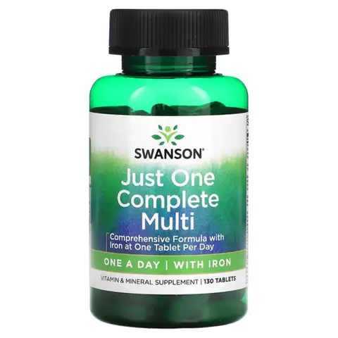 Swanson Multivitamin Daily Wellness Support + Iron Century Formula - 130 Tablets