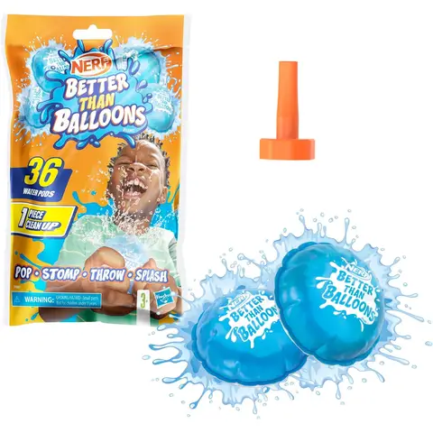 Nerf Better Than Balloons Water Toy, 36 Water Capsules, Easy to Fill, Perfect for Water Battles with Friends, for Boys and Girls