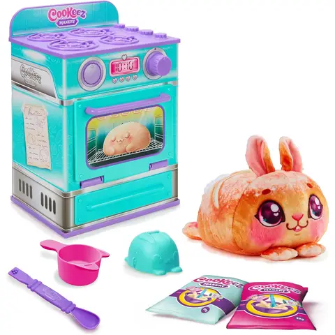 Cookeez Makery Ofen-Spielset in Türkis mit niedlichem Überraschungseffekt durch Verwandlung in einen süß duftenden, warmen und interaktiven Plüsch: Mit Zubehör