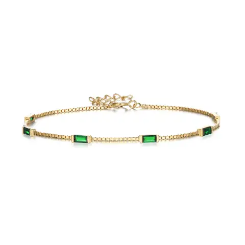 Ever Faith 925 Sterling Silver Dainty Emerald Cut Created Opal Charm Link Bracelet, Birthstone Bracelets Jewellery Gifts for for Women Girls Christmas Birthday Mothers Valentines Day