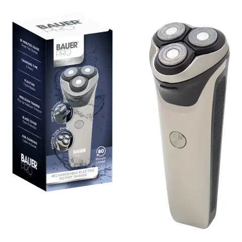 Bauer Rechargeable Wet and dry Rotary Shaver