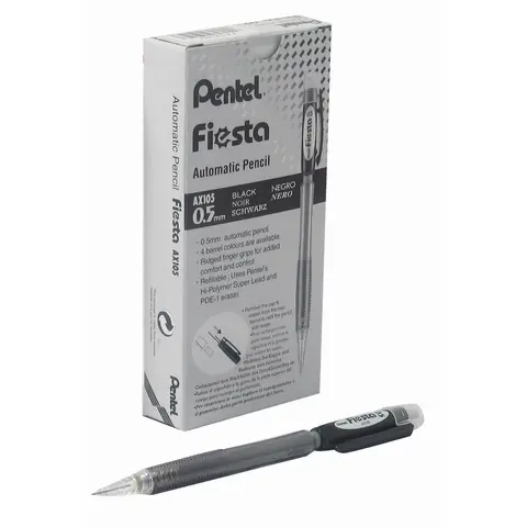 Pentel Fiesta Mechanical Pencil 0.5mm Black Barrel Pack of 12