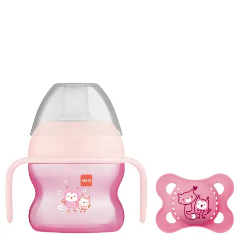 MAM Starter Cup with Soother 0+ mth Girl