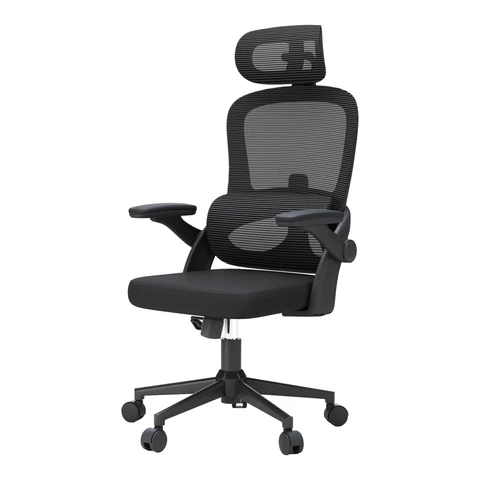 Sihoo M102C Chaise de bureau ergonomique en maille, dossier haut, accoudoirs 3D, support lombaire réglable, pivotante, noir
