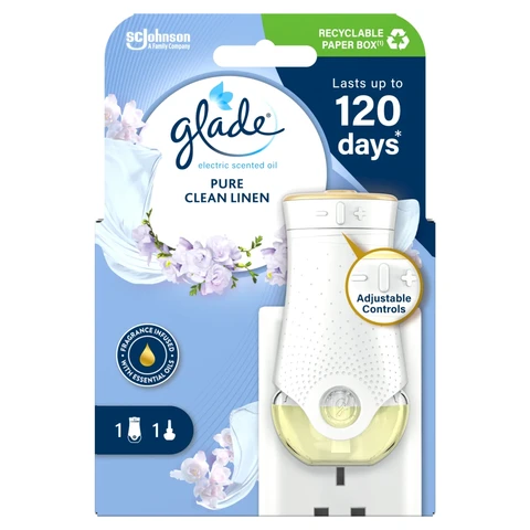 Glade Electric Scented Oil Plug In Holder & Refill, Clean Linen, 1 per Pack
