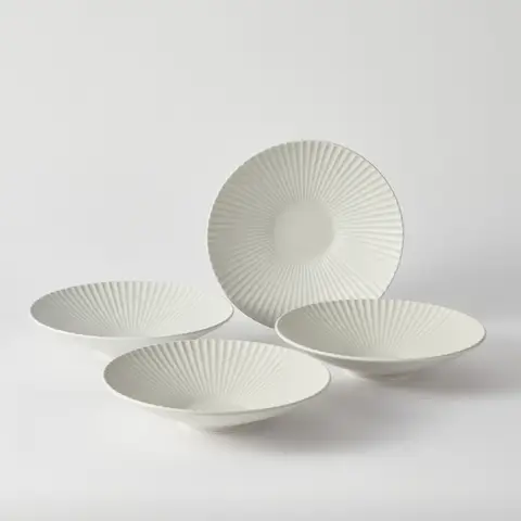 Jiwoo Collins 10" Schüssel Matt Weiß im Set (4 Stück/Set)