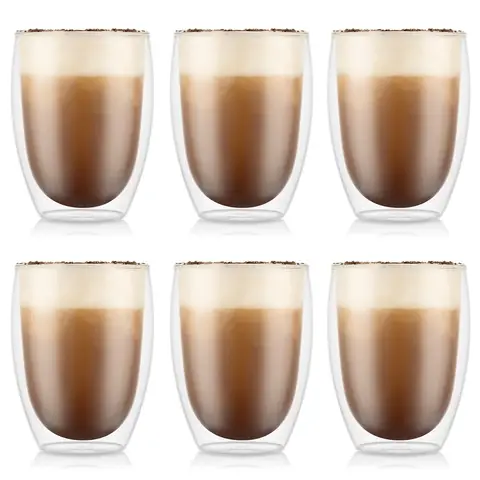 Bodum PAVINA Set of 6 - 350ml Double Walled Thermo Glasses - Medium