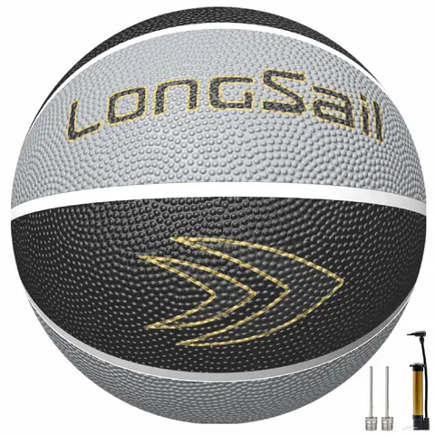 High-quality Rubber Basketball（27.5"） Size5#Black/Gray