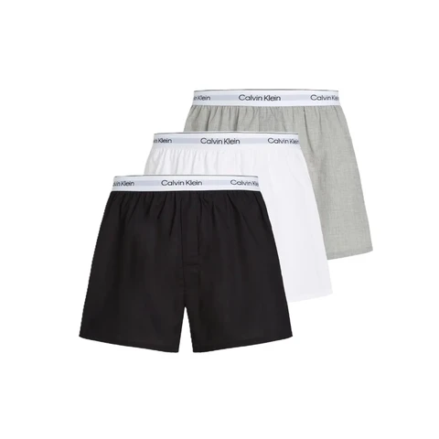 Calvin Klein 3er-Pack Slim Boxers Icon Cotton Stretch Herrenunterwäsche Schwarz Weiß Grau XS