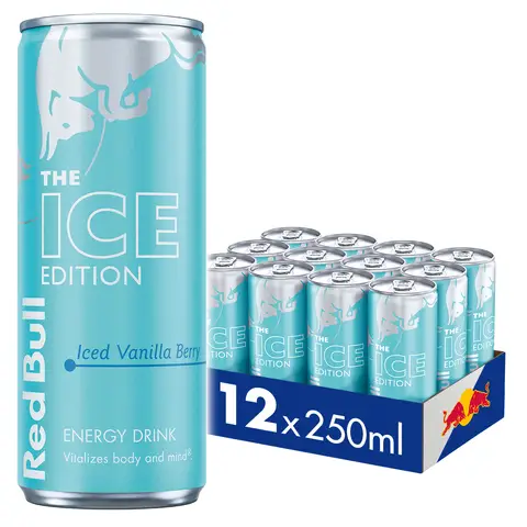 Red Bull Ice Edition Iced Vanilla Berry Energy Drink 250ml 12 Pack