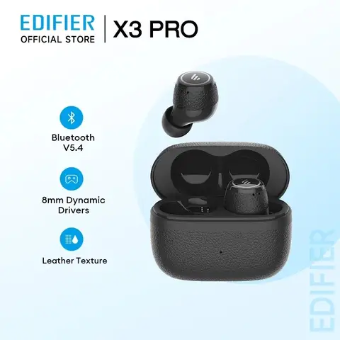 Edifier X3 Pro Bluetooth V5.4 Active Noise Cancellation 22H Playback 8mm Dynamic Driver Leather Texture Multipoint Connection