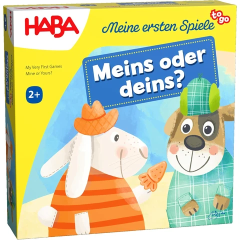 HABA Meine ersten Spiele to Go – Meins oder deins? – Kooperatives Kinderspiel ab 2 Jahren, Lernspiel für unterwegs für 1-4 Spieler – 2012218001