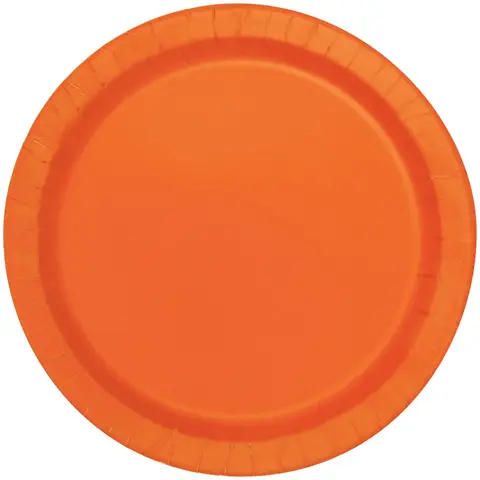 Unique Party Paper Plates, Orange, 22cm, 16 Pack