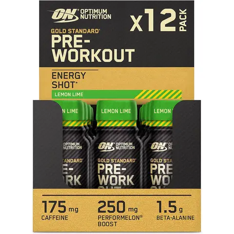 Optimum Nutrition Gold Standard Pre-Workout Shot 12x60ml Lemon & Lime