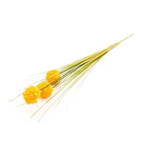 Candlelight Artificial Billy Button Grass Stem Yellow 68cm