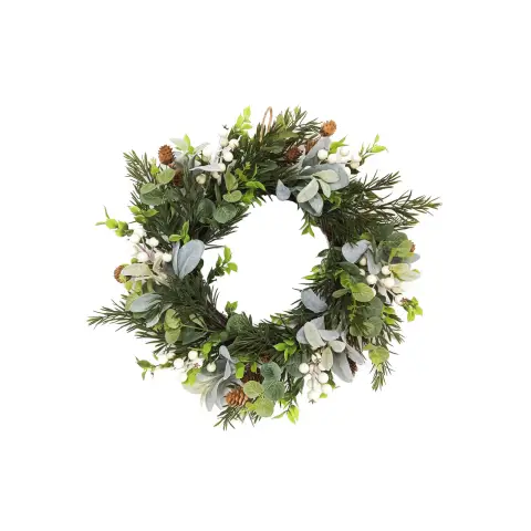 Daisy Darcy 50cm Floriage Berry Wreath with Natural Material Pinecones