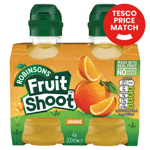 Robinsons Fruit Shoot Orange Juice Drink 4 X 200ml