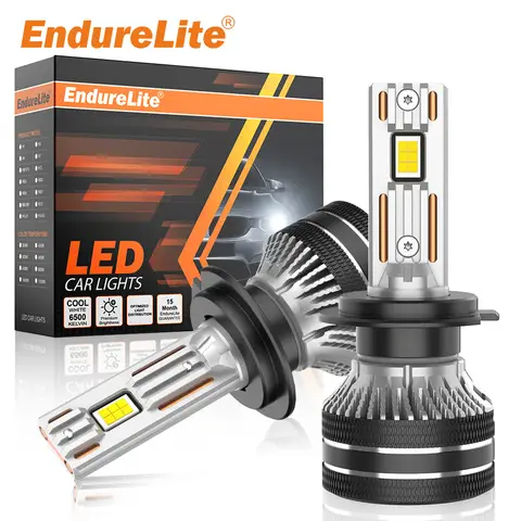 ENdureLite H1 H4 H7 H11 9005 9006 9012 Headlight LED Light Bulbs, 20,000LM Brighteness 300% Brighter CSP Chips, Fan Cooling,  6000K White, Simply Plug n Play，IP68 Waterproof, Pack of 2