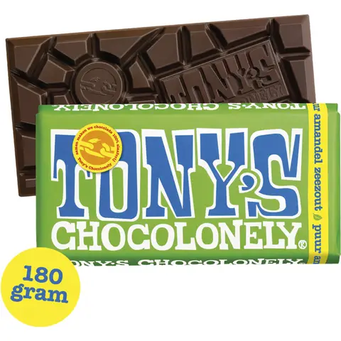 Tony's Chocolonely Pure Almond Seasalt 180g
